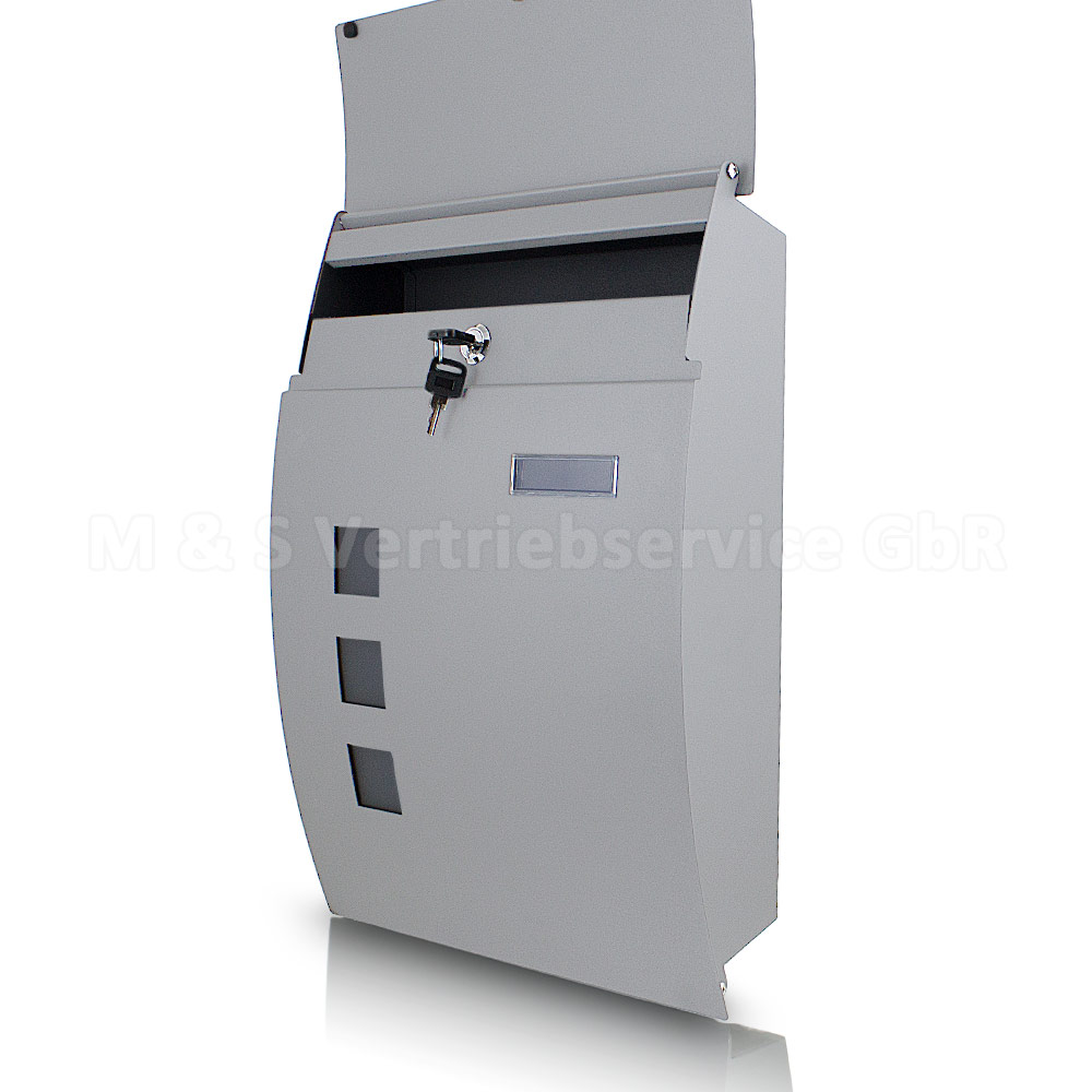 Wandbriefkasten Briefkasten Silber Postbriefkasten Postkasten