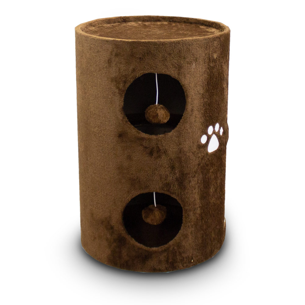 BITUXX Sisaltonne Kratztonne Für Katzen - Mit Höhle & Kratzfläche, Plüsch & Spielzeug, In 50/70/100 Cm (Beige)