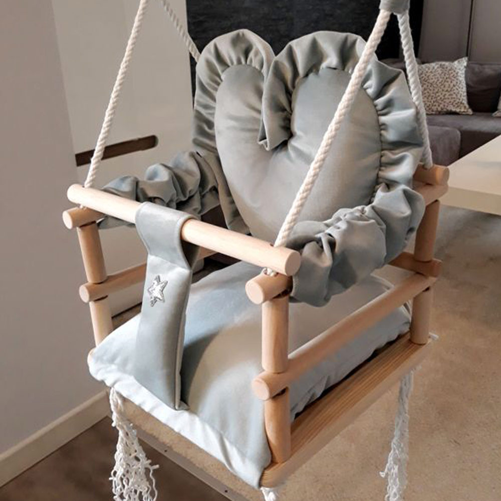 Babyschaukel 3in1 Kinderschaukel Hängesessel Aus Holz Kleinkind Baby